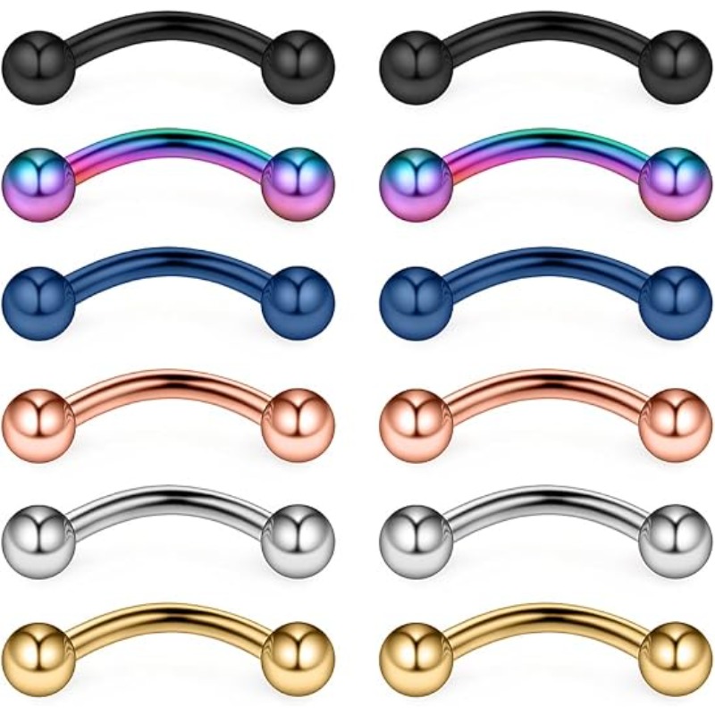 Body Jewelry Surgical Steel - 12개 세트, 16G 수술용 스테인리스 스틸