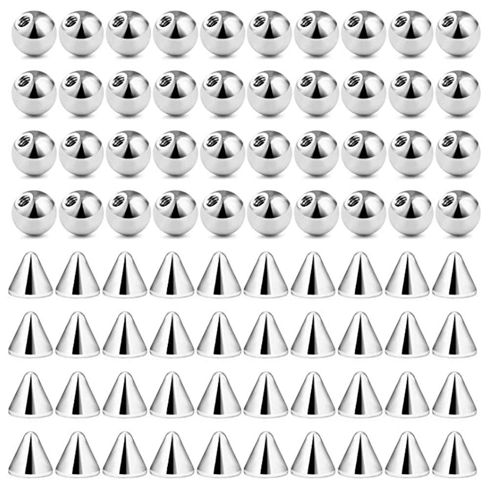 Body Jewelry Replacement Ball - 80Pcs 3-5MM 316L 외과 강철 외부