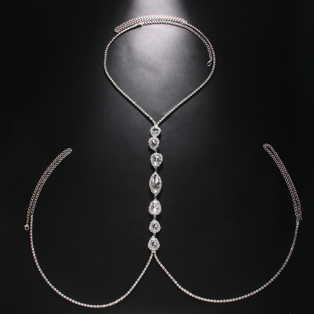 여성을위한 패션 섹시한 워터 드롭 목걸이 가슴 체인 럭 - Body Jewelry Necklace 리뷰 및 가격