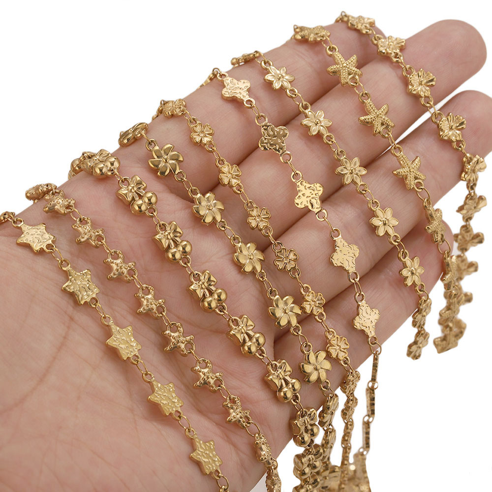 1미터 스테인리스 스틸 꽃별 모양 링크 케이블 체인 D - Body Jewelry Necklace 리뷰 및 가격
