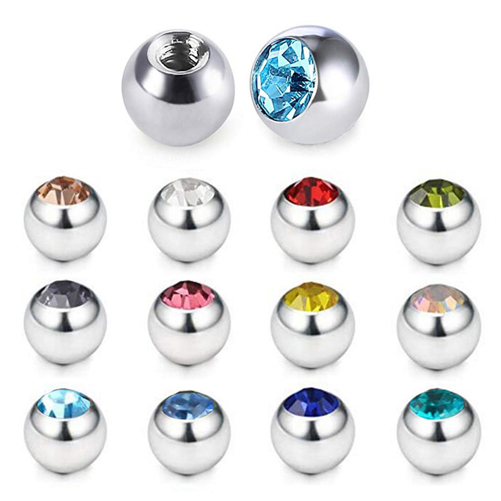 스테인리스 스틸 CZ 크리스탈 나사 구멍 교체 볼, 혀 - Body Jewelry Replacement Ball 리뷰 및 가격