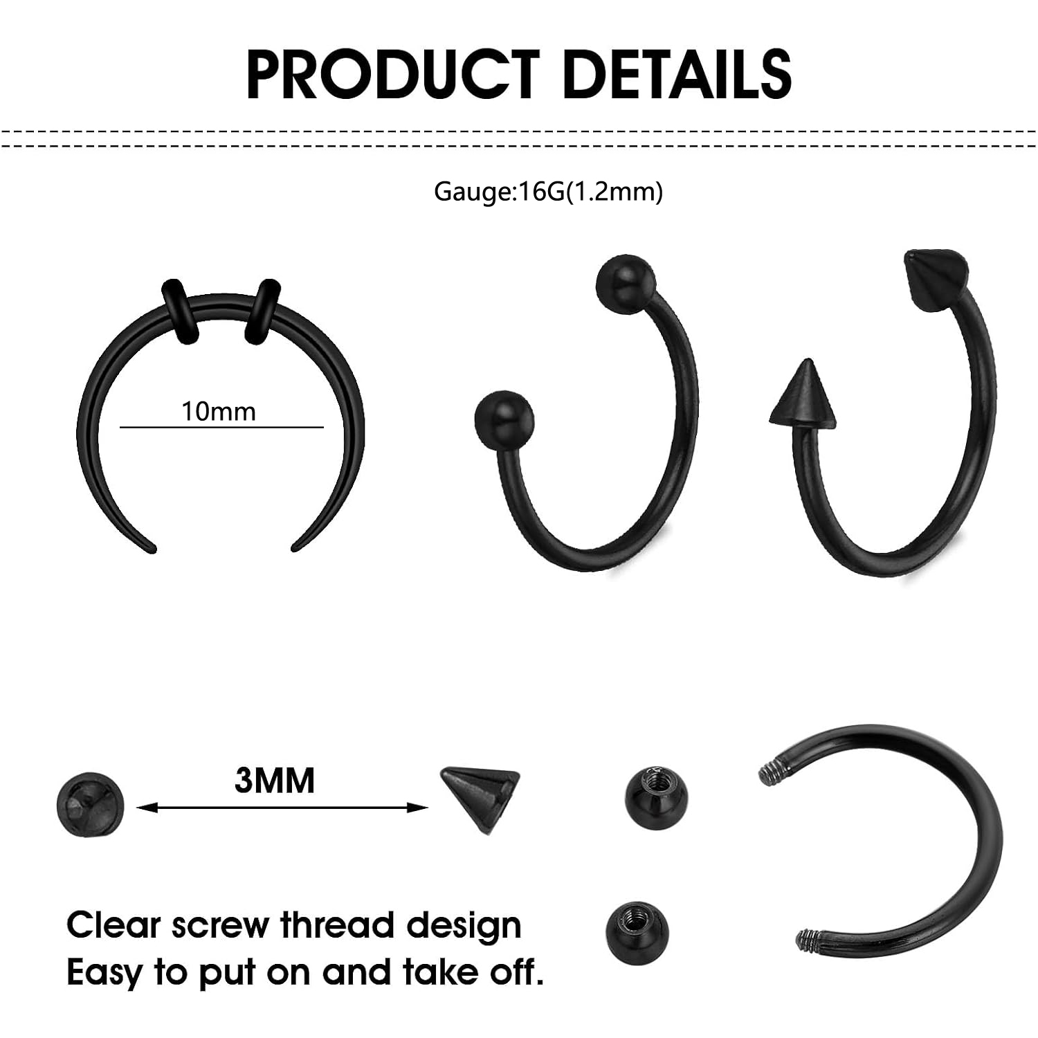 15Pcs는 여성과 남성을 위한 보석을 구부르는 스테인 - Body Jewelry Replacement Ball 리뷰 및 가격