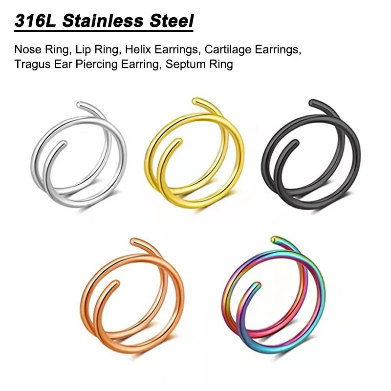 6개/세트, 20G 스테인리스 스틸 소재의 코 피어싱, - Body Jewelry Surgical Steel 리뷰 및 가격
