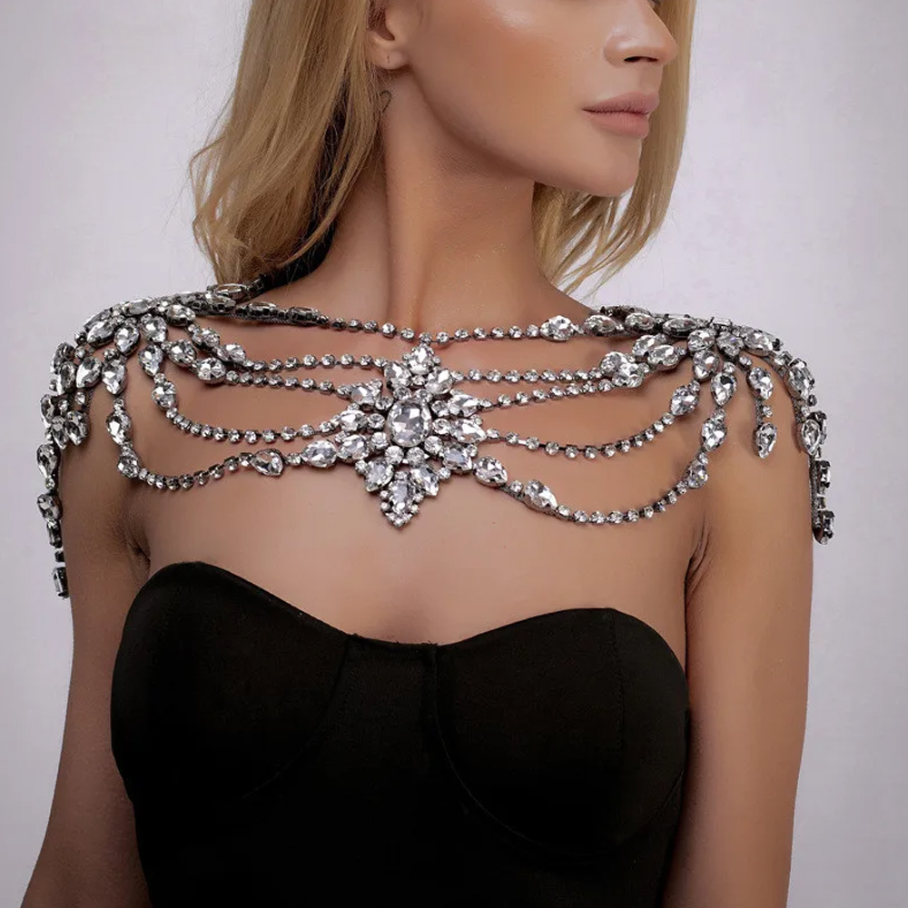 Boho 크리스탈 신부 어깨 체인 목걸이 Porm 란제 - Body Jewelry Necklace 리뷰 및 가격