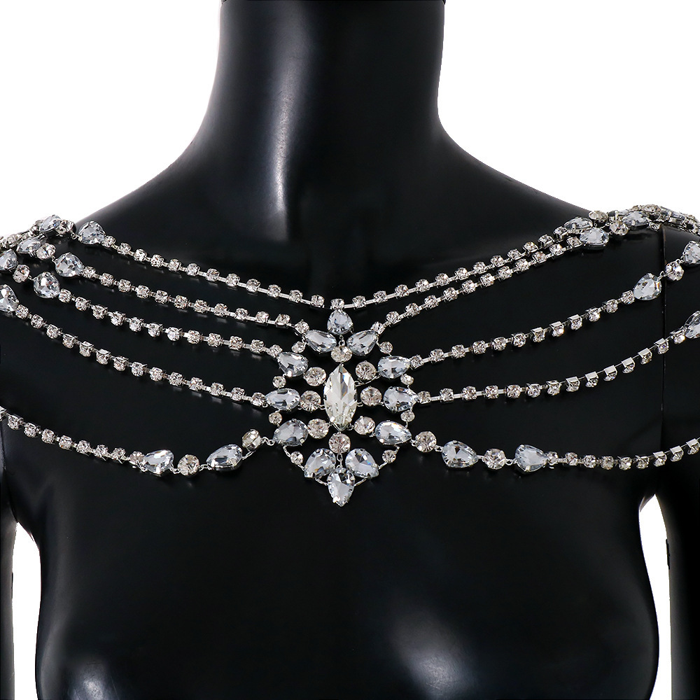 Boho 크리스탈 신부 어깨 체인 목걸이 Porm 란제 - Body Jewelry Necklace 리뷰 및 가격