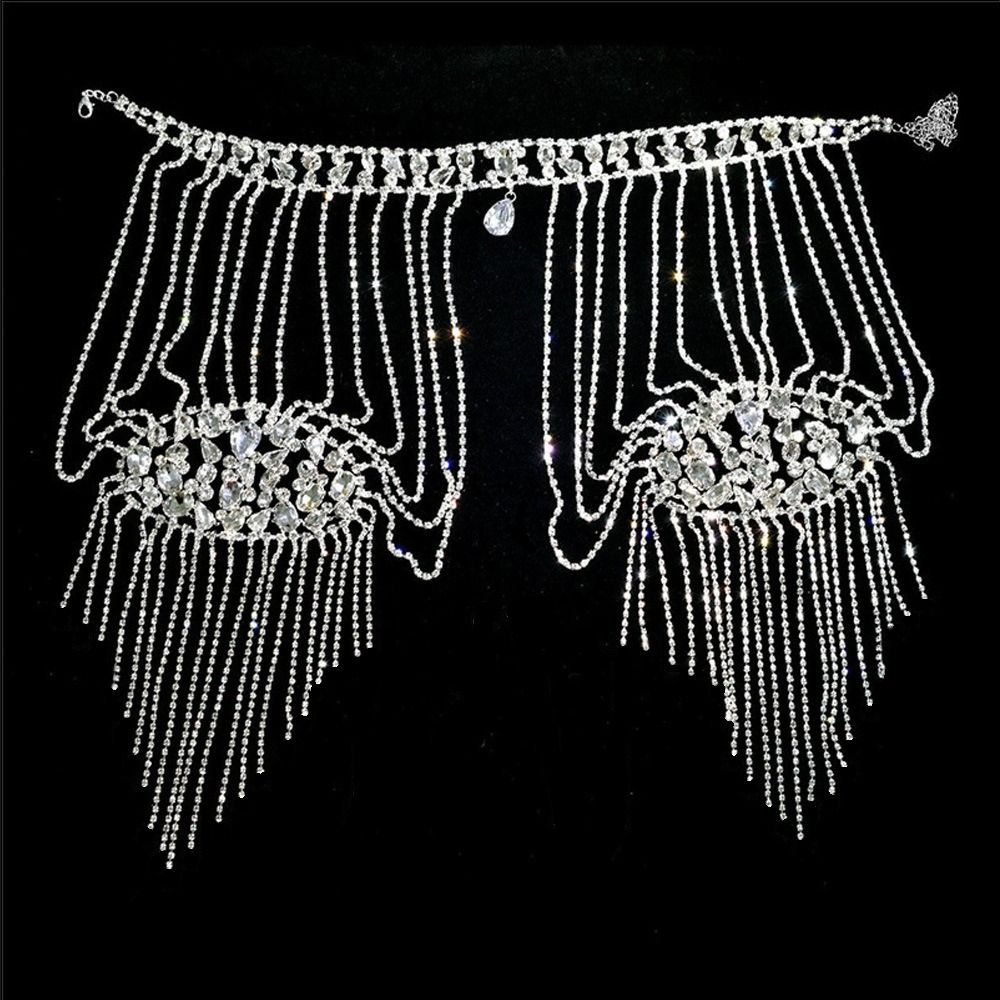 고급스러운 디자인의 라인스톤 숄더 목걸이 우아한 골드/ - Body Jewelry Necklace 리뷰 및 가격