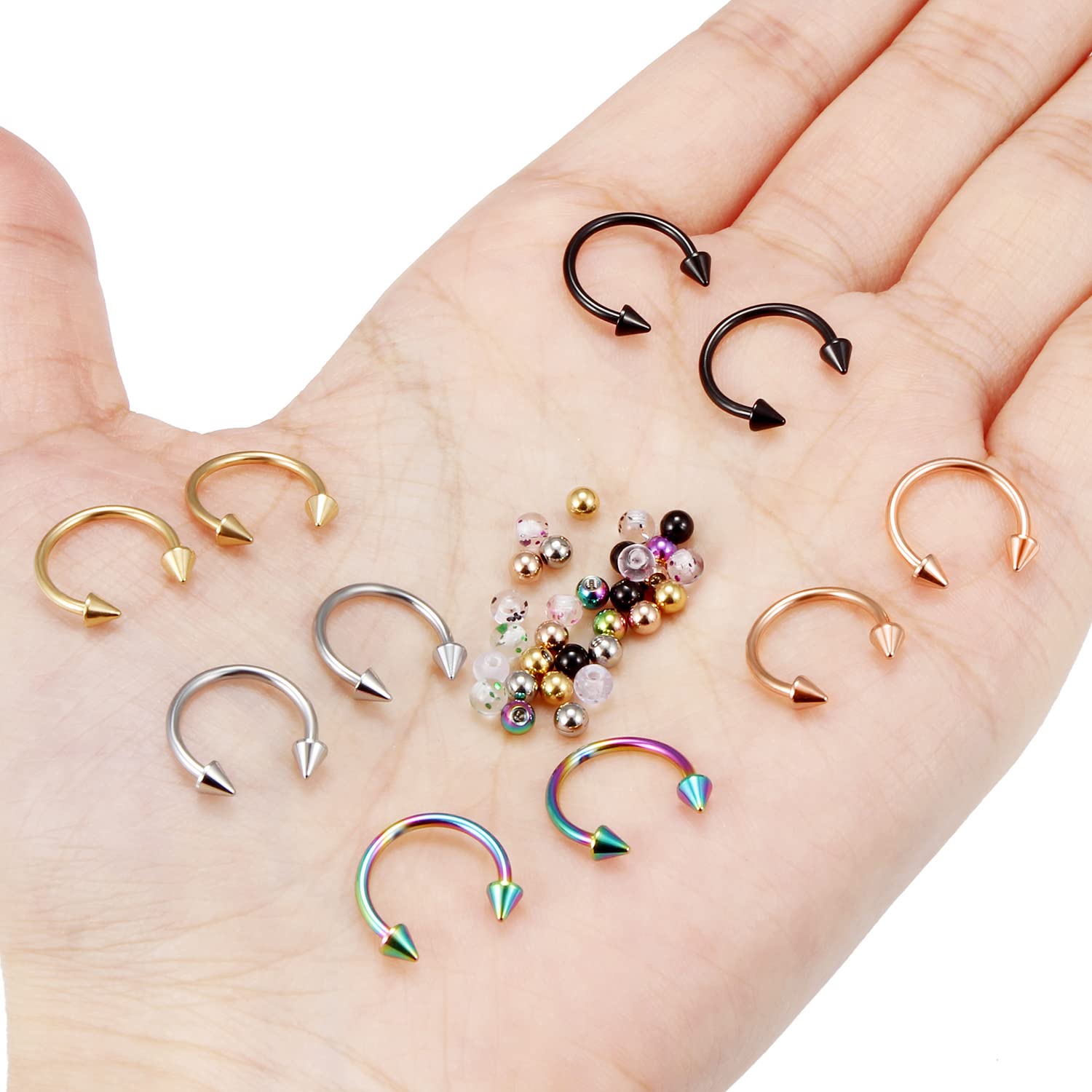 말굽 모양의 링 10개, 교체용 볼 30개, 16G 수 - Body Jewelry Replacement Ball 리뷰 및 가격