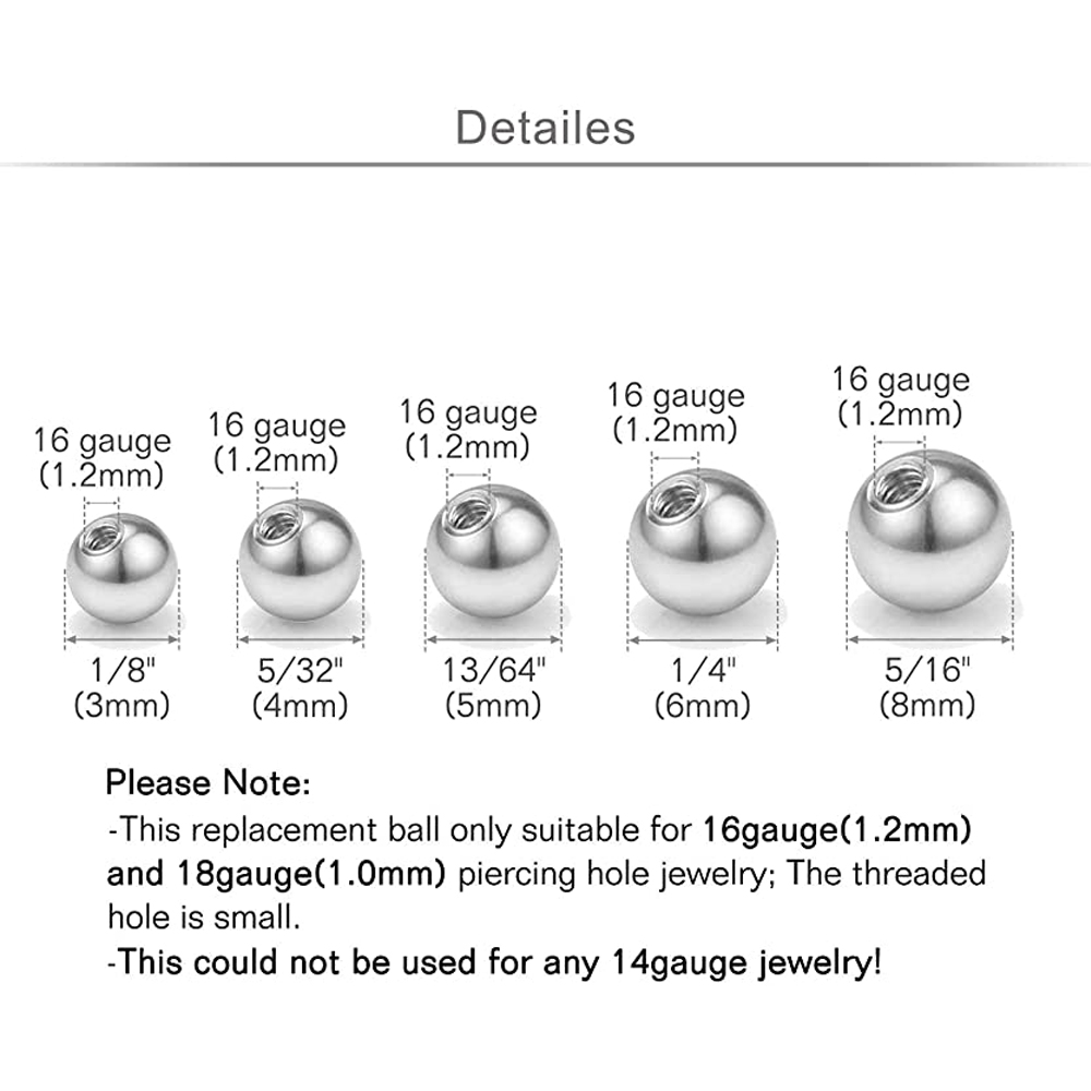 20pcs 교체 공 바디 쥬얼리 피어싱 바벨 부품 31 - Body Jewelry Replacement Ball 리뷰 및 가격