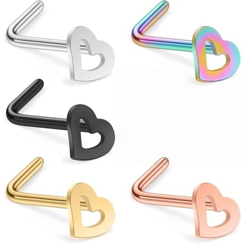 5개 세트, 20G 수술용 스테인리스 스틸 소재의 하트 - Body Jewelry Surgical Steel 리뷰 및 가격