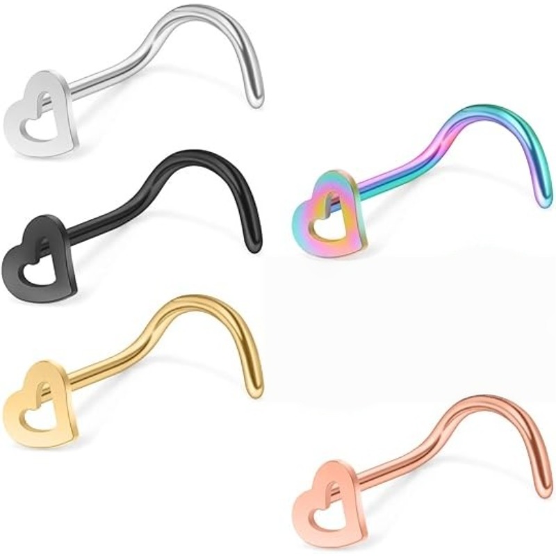 5개 세트, 20G 수술용 스테인리스 스틸 소재의 하트 - Body Jewelry Surgical Steel 리뷰 및 가격