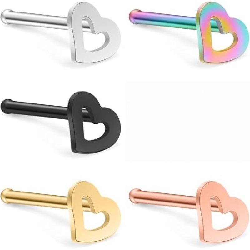 5개 세트, 20G 수술용 스테인리스 스틸 소재의 하트 - Body Jewelry Surgical Steel 리뷰 및 가격
