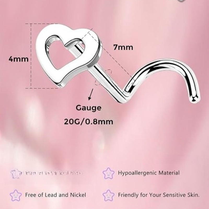 5개 세트, 20G 수술용 스테인리스 스틸 소재의 하트 - Body Jewelry Surgical Steel 리뷰 및 가격